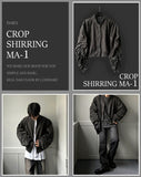 Crop shirring pilot jumper