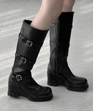 1146 Buckle Strap Platform Chunky Long Boots (8cm)