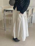Zumi Snap Button Banding Long Skirt