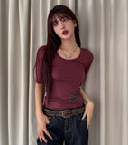 Macha crack numbering elbow length short sleeves
