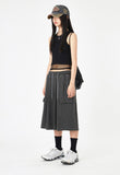 Double mesh layered sleeveless top