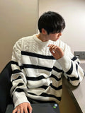 Half cable stripe knit