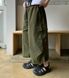 [unisex] Gyuta Banding Nylon String Crop Bermuda Cargo Pants