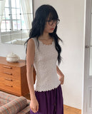 Uta Wavy Flower Punching Layered Sleeveless
