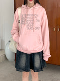 Recording Y2K Lettering Boxy Long Sleeve Hood T-Shirt
