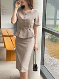 Renne Peplum Jacket (Belt Set)