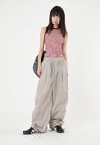 Trudy pintuck balloon wide shirring cargo pants