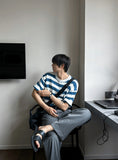 Baron cable stripe short sleeve knit