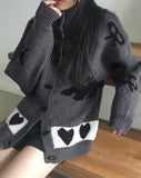 Dazzle Duffle Nordic Rabbit Ribbon Overfit Cardigan