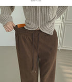 Corduroy Brushed Semi Bootcut Banding Pants
