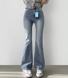 Washing Lycra Banding Span Bootcut Denim Pants