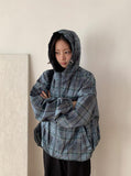 [unisex] Canber Check Hood Windbreaker