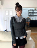 Sean Collar Shirt Layered T-shirt