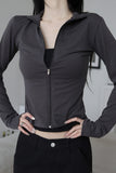 Beni Zip-up Long Sleeve Top
