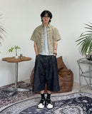 Leton embroidery bermuda denim pants