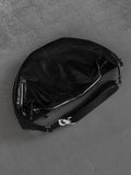Half-moon Chrome Buckle Leather Hobo Bag