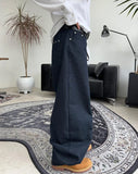 Foreign studded herringbone pants