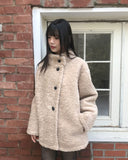 Plon Fluffy Half-Neck Midi Fur Coat Jacket