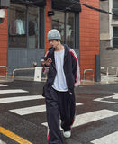 Toys Color Matching Track Line Hood Zip-Up Pants Set