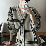 Check Oversized Fit Cardigan