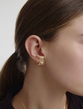 Triple Silver Cutout One-Touch Earrings S
