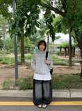 [unisex] Hiban Curved Denim Balloon Wide Pants