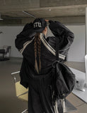 Stung Leather Track Balloon Zip-Up