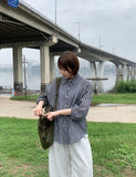 Bilte Summer Seersucker Check Long Sleeve Shirt