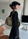 OPEN SHOULDER WAFFLE HOODIE