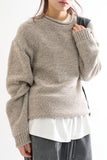 Reverse edge relaxed wool knit