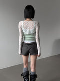 Cier Rose See-through Bolero Cardigan