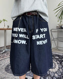 Crea Lettering Bermuda Pants