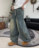 Lepin Washed Banding Denim Pants