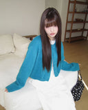 Hian Crop Round Knit Cardigan
