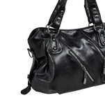 Cardi Stud Double Zipper Shoulder Bag