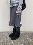Hillan Wool Frill Banding Midi Skirt