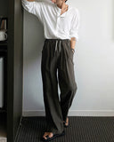 Summer Linen Pintuck Wide Pants
