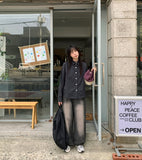 Menmid  Washing Black Blue Wide Pants