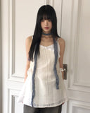 Neuron String Lace Color Matching Layered Mini One Piece