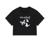 FOR DAYOUT Logo Butterfly Crop Short Sleeve Tee