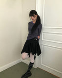 Fallen Folding Unbalanced Mini Skirt