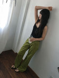 Desen Color Straight Cotton Pants