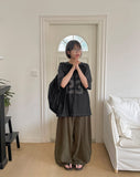 Ponbe Curved Cut Balloon Wide Pants