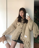 [wool20%] Ellie Bokashi handmade knit cardigan