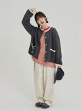 [BAONHAUS] Marshawn Pocket Color Matching Cotton Cardigan