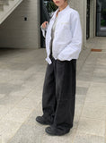 Deren Cut Washing Wide Denim Pants