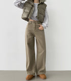Hidden Banding Mute Color Long Wide Cotton Pants