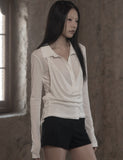 [mnem] Cowl Bustier Shirt Set