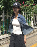 Curb side pocket washed denim shirt