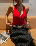 Cheek Shirring Glam Halter Sleeveless